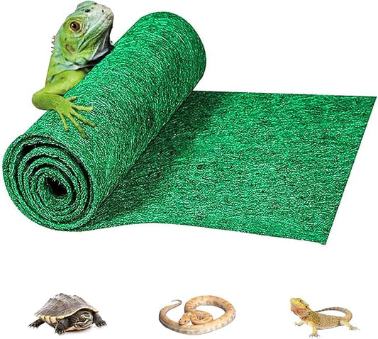 Reptile Carpet Terrarium Liner Bedding Substrate Sand Mat for Cage Lizard Bearded Dragon Gecko Snake Tortoise 48" x 18" (Green)