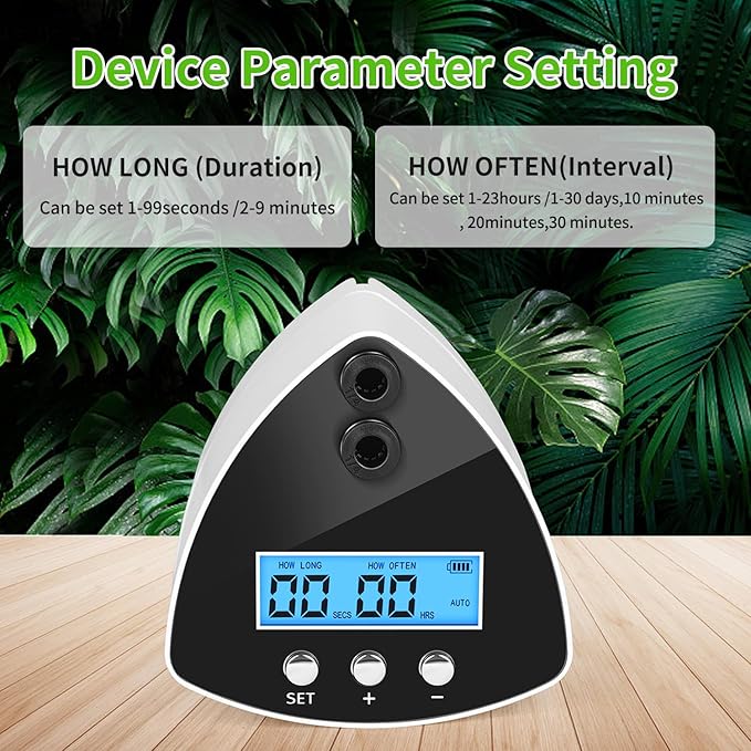 Reptile Mister System, Reptile Humidifier with LCD Screen, Mister for Reptile Tank with 2 Nozzles, Used for Chameleons, Reptiles, Tree Frogs, Snakes