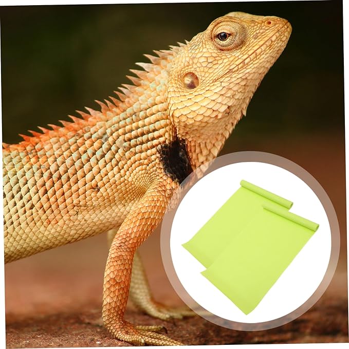 Toyvian 2pcs Reusable Reptile Carpet for Bearded and Animal Habitat Liner Terrarium Flooring