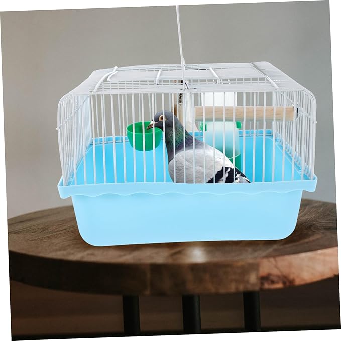 DECHOUS Bird Travel Cage: Portable Parrot Carrier with Water Feeder Small Birdcage with Wood Perch Stand and Food Tray for Parakeets and Lovebirds