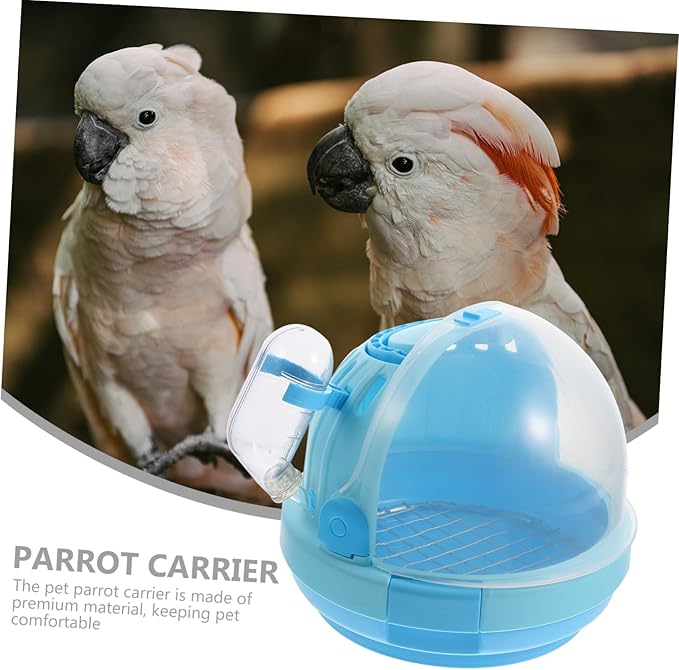 Generic Handheld Pet Parrot Travel Cage Lightweight Transparent Carrier with Breathable Design for Outdoor Use and Easy Cleaning Capsule with Galvanized Mesh Pad