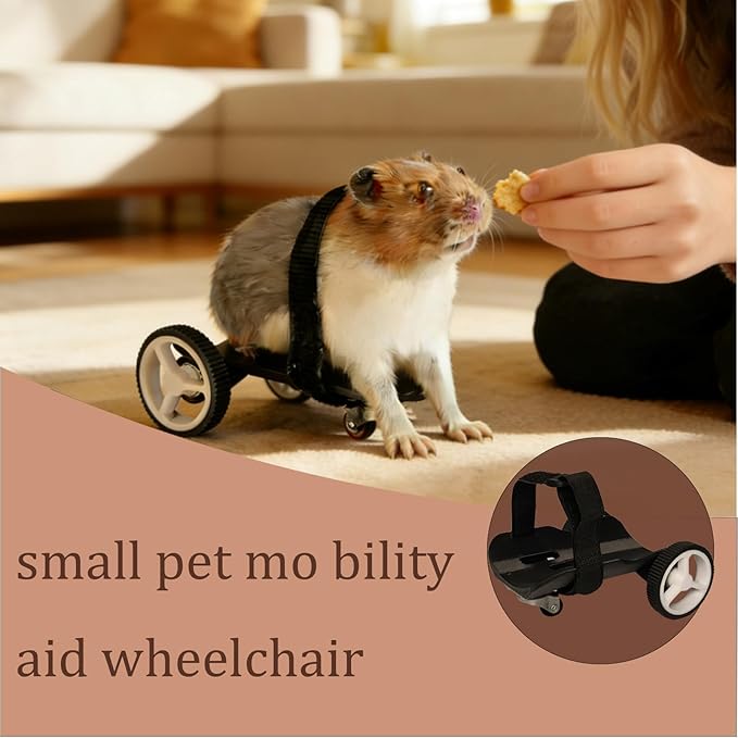Adjustable Guinea Pig Wheelchair - Pet Mobility Aid for Injured/Disabled Small Animals, Lightweight & Durable Pet Wheelchair with Adjustable Straps, Suitable for Guinea Pigs, Hamsters & Small Pets