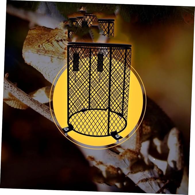 Reptile Lampshade Scald Cover for Heating Lamps Durable Protection for Turtle and Lizard Habitats Round Design with Easy Installation Suitable for Various Reptile Light