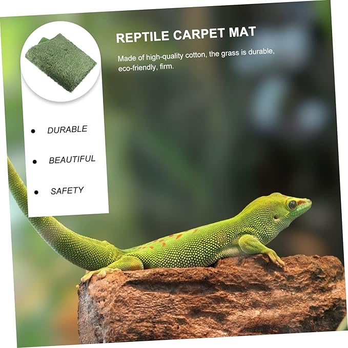 POPETPOP 2pcs Reptile Carpet Moss Mat for Terrarium Bedding for Turtles Lizards and Amphibians Imitation Moss Liner for Enhanced Comfort and Moisture Retention