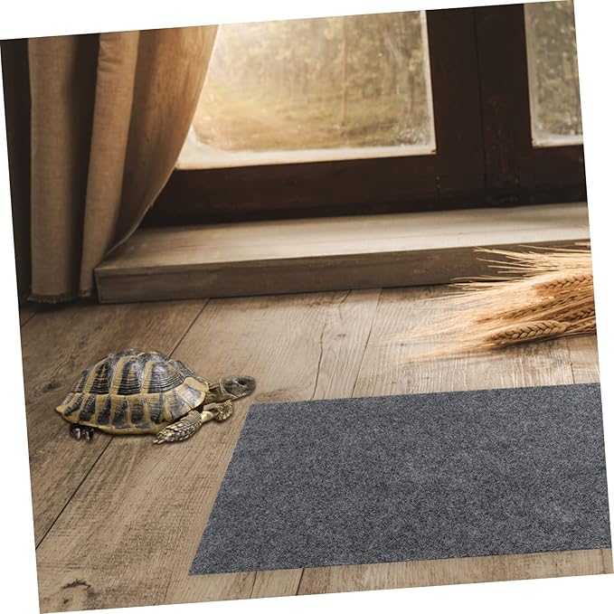 Kisangel 4pcs Reptile Carpet Substrate Liner Mats for Lizard Snake Turtle Washable Bedding for Terrarium Grey Reptile Carpet for Comfortable Habitat