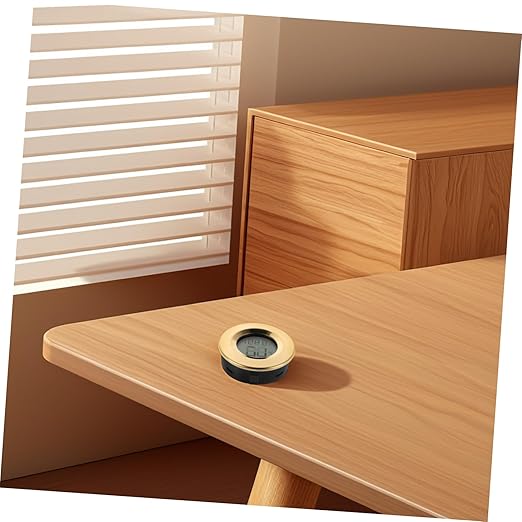 FRCOLOR Round Embedded Cigar Box Humidifier Digital Hygrometer Thermometer LCD Indoor Room Wall Thermometer for Humidity Gauge Reptile Habitat