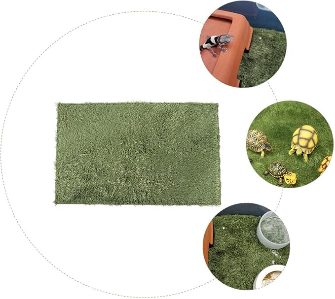 ibasenice Artificial Grass Reptile Mat 45x30cm Moss Carpet Substrate for Tortoise Bearded Dragon and Amphibians Terrarium Bedding Moisture Retention Pet Supply