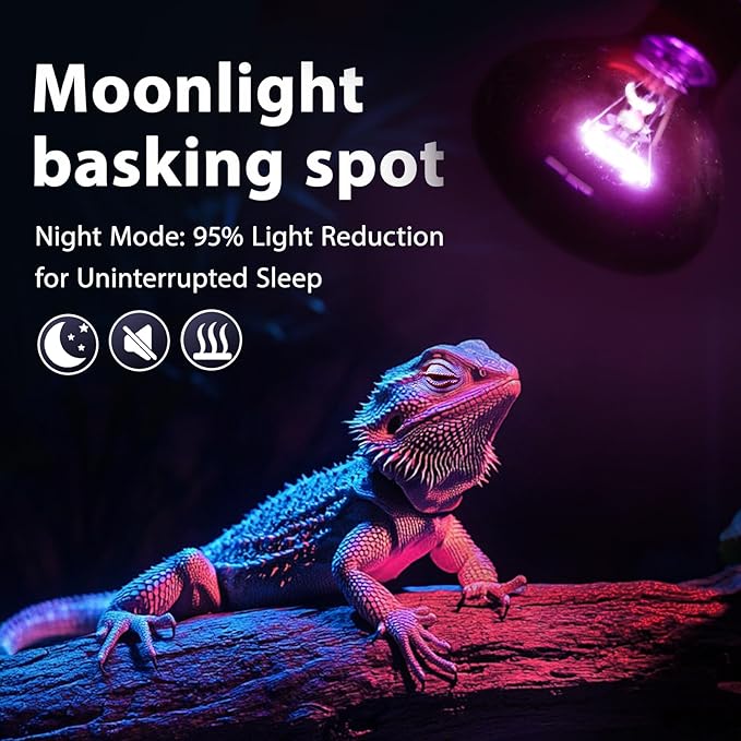 Reptile Heat Lamp, heat lamp bulbs , basking bulb 100w , basking light for bearded dragon, UVA UVB reptile light bulb for Bearded Dragon, Turtles, Tortoise, Lizard, Snake, Chameleon, Chicken 2 Pack