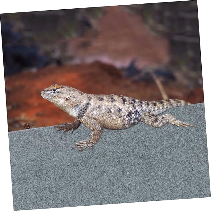 Bearded Dragon Reptile Carpet Liner Soft Moisture Retentive Substrate for Terrarium Grey Mat for Snakes Lizards Turtles Breathable Comfortable Habitat