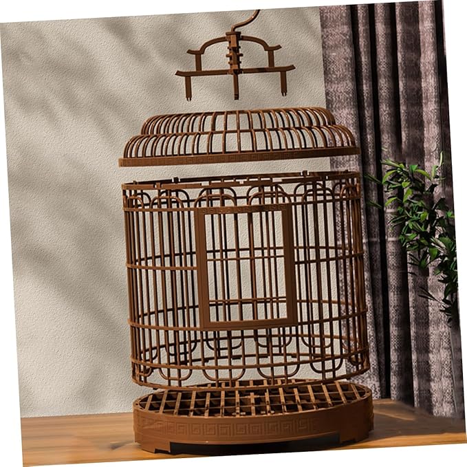 Sosoport Birdcage Villa Luxury Home Finch Cage Easy Cleaning Bottom Portable for Parrots Lovebirds