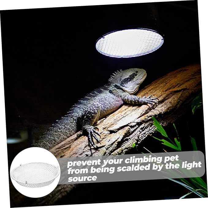 Garneck Scalding Mesh Cover for Reptile Heat Lamp Pet Cage Shade Heat Light for Reptiles Flukers