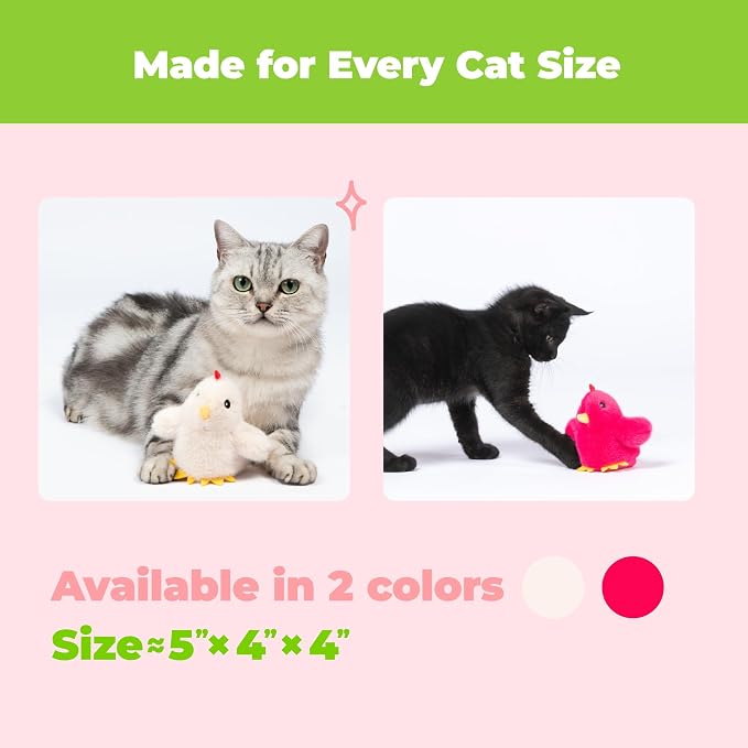 Best Pet Supplies Catify Interactive Flapping Cat Toy - Chick, Fuchsia - Image 7
