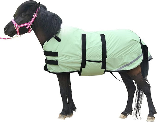 Foal/Mini Horse Size 30"-48" Waterproof & Breathable 300 Denier Winter Turnout Blanket with 150g Polyfill Grassgreen Medium
