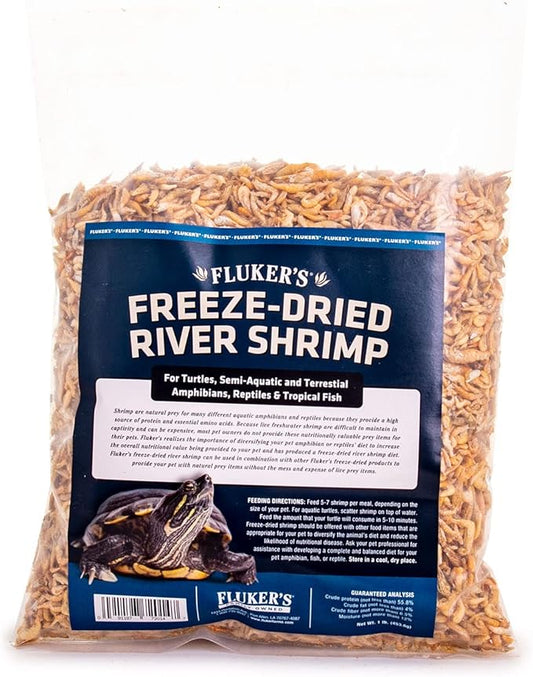 Fluker's Freeze Dried River Shrimp for Reptiles, Packed with Protein and Essential Nutrients, 1 lb. Value Pack