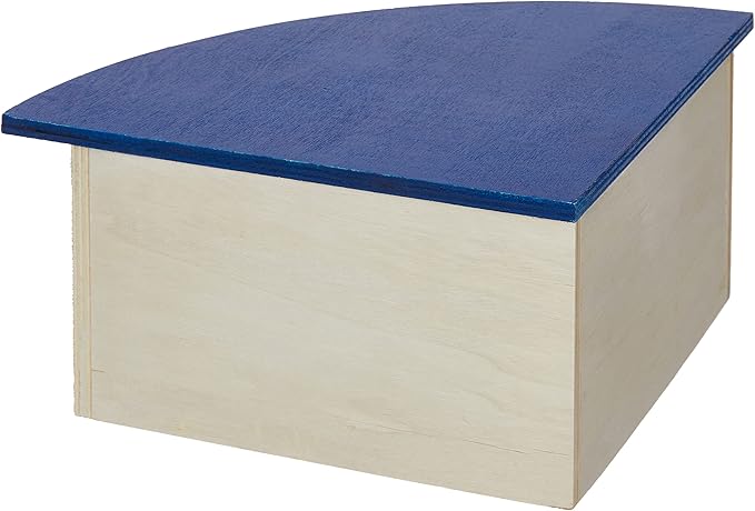 Croci Wood Corner House with Blue Roof, 29 x 13 x 21 cm