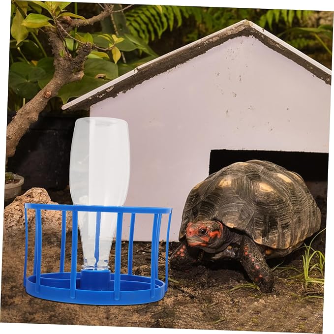 TOYANDONA Reptile Dish Water Tray Auto Feeder Reptile Tortoise Water Bowl Reservoir Leak Design