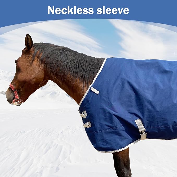 1200D Horse Blanket Winter Water Resistant,220g Polyester Fiber Filling Liner 1200D Premium Turnout Horse Blanket,Medium Weight Blanket 72 inches,135cm