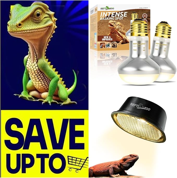 REPTI ZOO 2 Pack Heat Lamp 75W with G9 Reptile Heat Lamp
