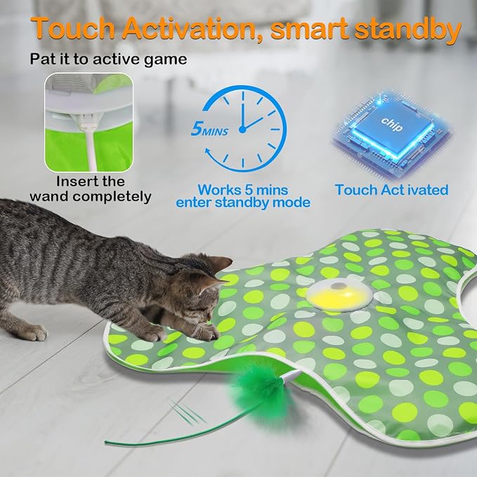Interactive Cat Toys,Moving Concealed Feathers Toy for Indoor Cats - Image 4