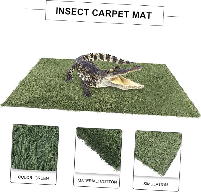 ORFOFE Terrarium Liner Bedding Reptile Carpet Mats for Terrarium Substrate 2pcs Reptile Moss Lizard Tank Accessories