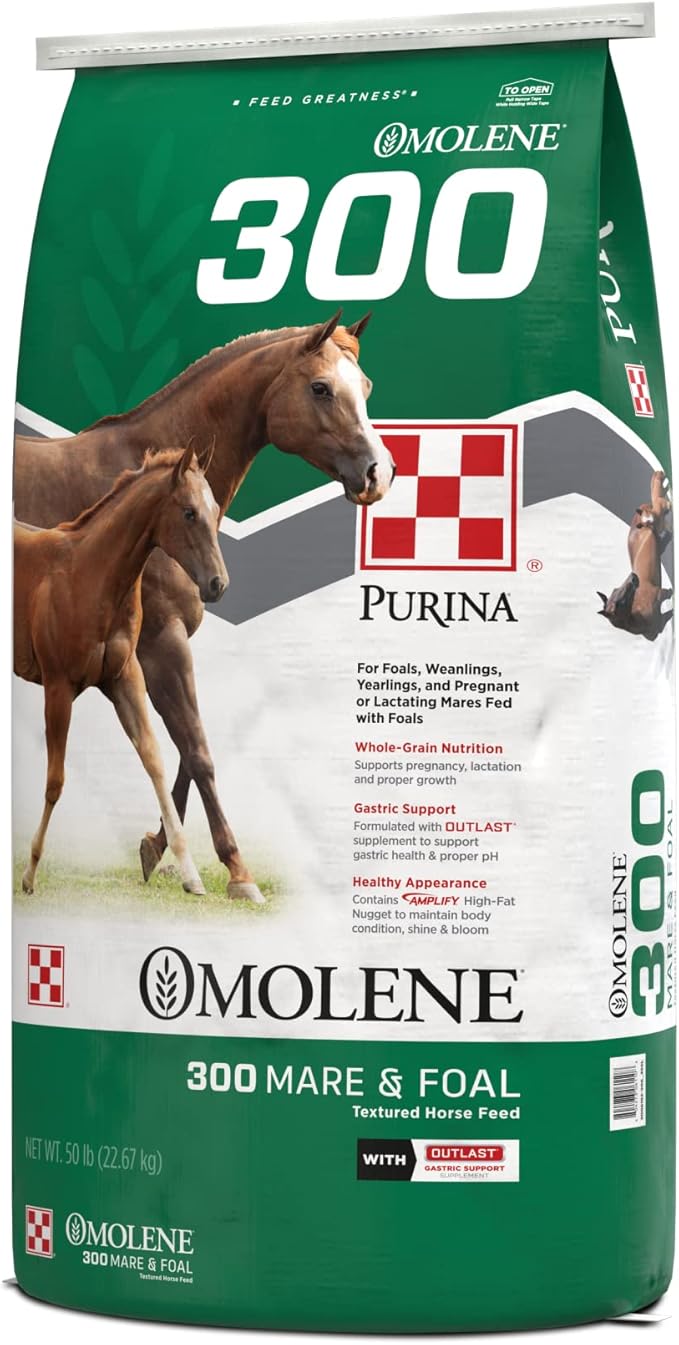 Purina® | Omolene #300® Mare & Foal Horse Feed | 50 pounds (50 lb) Bag