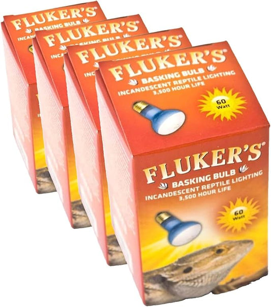 Fluker's Incandescent Basking Spotlight Bulbs for Reptiles Tanks, Reptile Heat Lamp Bulbs for Infrared Light, 150-Watt (Pack of 4)