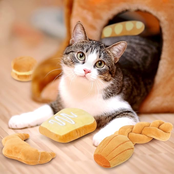 Distaratie Cat Toys 6PCS Bread Catnip Toys Chew Bite Resistant Toys - Image 4