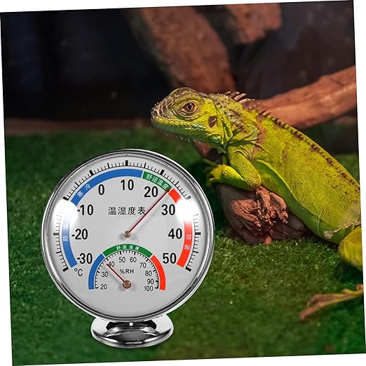 Reptile Thermometer and Hygrometer Dual Gauge for Terrarium Easy Read Color-Coded Humidity and Temperature Monitor for Reptile Tanks and Enclosures