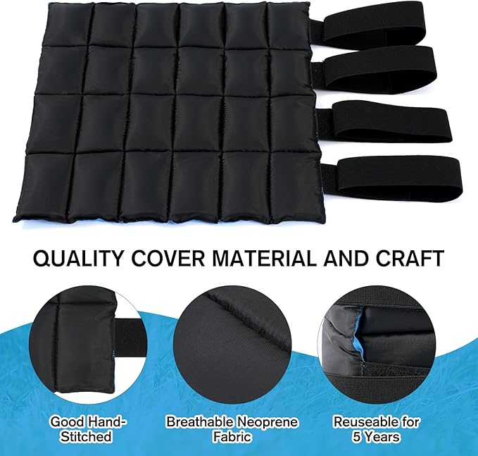 Horse Leg Wraps Set of 4, Horse Ice Leg Boots Perfect for Equestrian Training& Daily Use, Comfortable and Premium Support for Injury Recovery to Fit for All Horses(Black & Blue, 4Pack)
