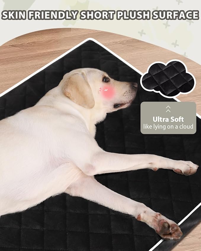 NUPIDA Orthopedic XL Dog Beds Large Sized Dog Waterproof Pet Kennel Pad with Removable Washable Cover and Non-Slip Bottom, 41x27 Inch, Black
