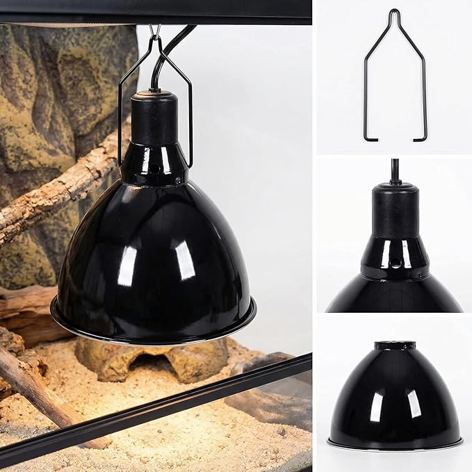 2 Pack Fixing Clip Reptile Dual Lamp Stand Lamp Hanger Holder, Reptile Lamps for Glass Terrarium Heating Light, Suitable for Breeding Tank and Glass Container and Water Tank