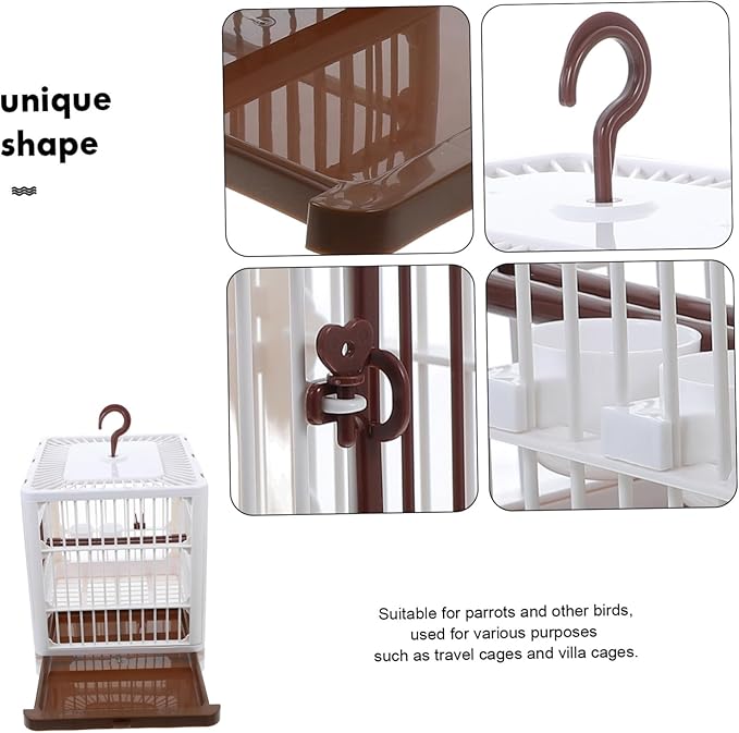 BESPORTBLE Portable Birdcage for Finch Budgie Travel Cage for Birds Parrot Small Cage Lightweight Perch Stand