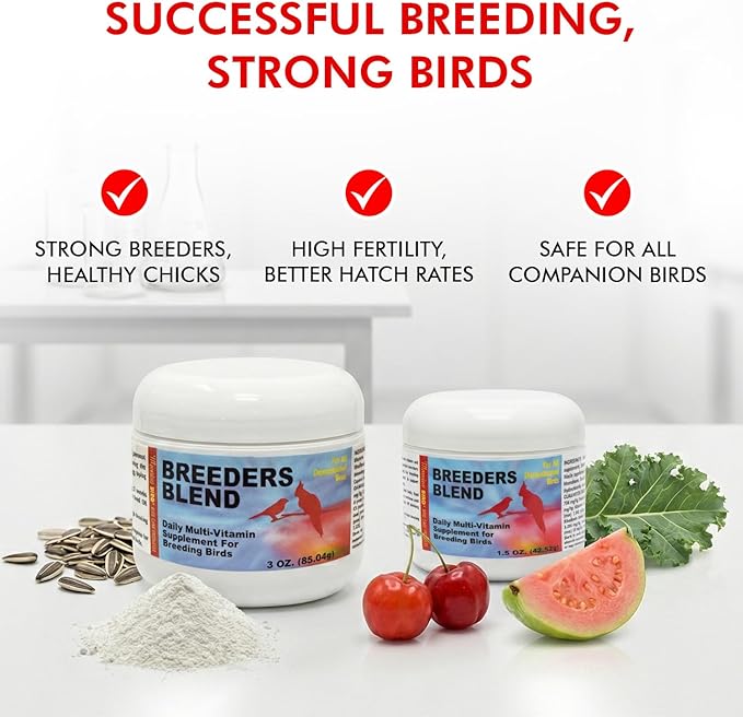 Morning Bird Breeders Blend 1.5 oz – Protein Supplement for Birds – Supports Breeding, Chick Growth, Muscle Development & Immune Health – Daily Vitamin Blend for Strong Bones & Overall Health