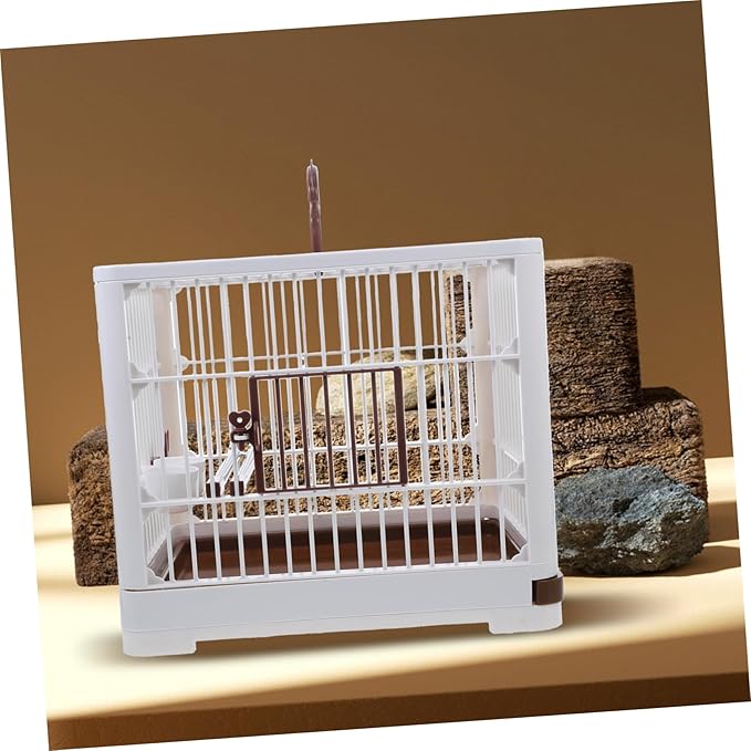 Bird Travel Cage for Parrots Portable Carrier Handle Perch Stand Bird Cage
