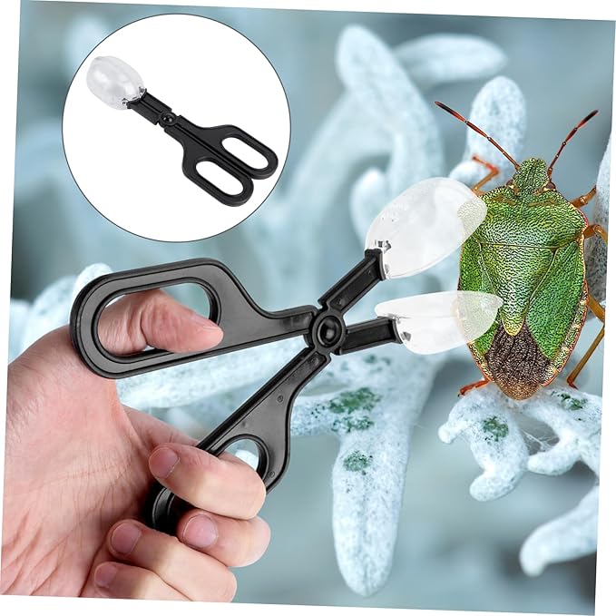 Mipcase 3pcs Reptile Feeding Clip for Crickets Locusts Plastic Scissors Handle Easy to Use
