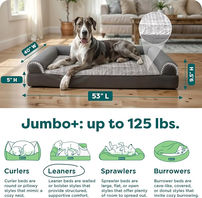 JM PLUS- Luxe Fur & Performance Linen Orthopedic Sofa Bed - Charcoal