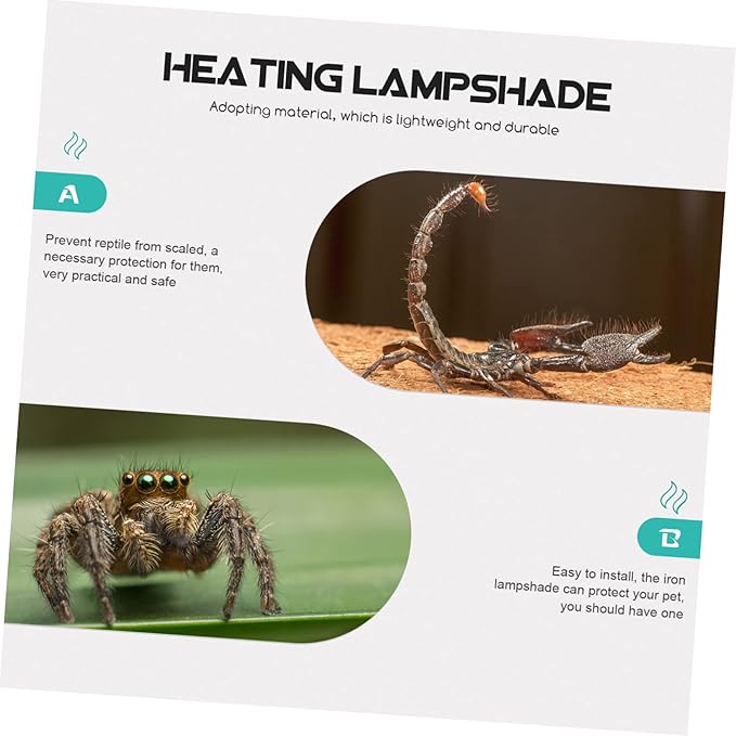 Luxshiny 1Pc Reptile Basking Light Lampshade Durable Scald Cover for Bulbs Easy to Use Fixture for Reptile Cage Supplies US Plug Compatible