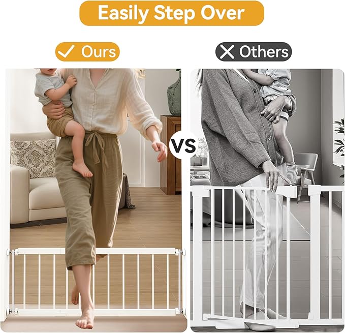 Dog Gate Indoor for Small Dogs or Breeds, 10'' High Short Dog Gate to Step Over, 18“-45” Wide Small Pet Gate with 3 Extension Kits for Doorways & Stairs