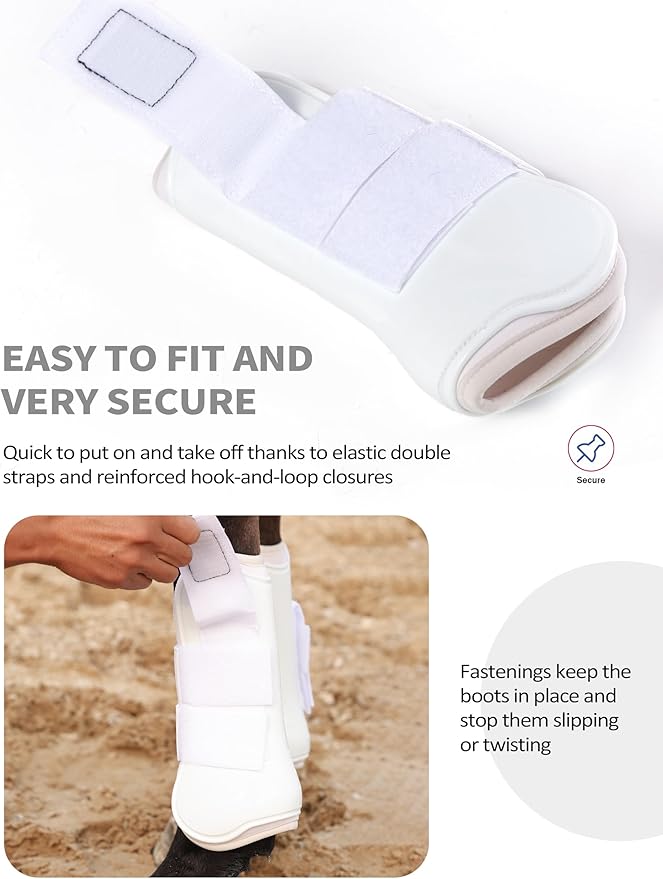 Harrison Howard Horse Tendon Boots Open Front/Fetlock Boot for Horse Protective Boots for Jumping, Trail Riding Set of 4