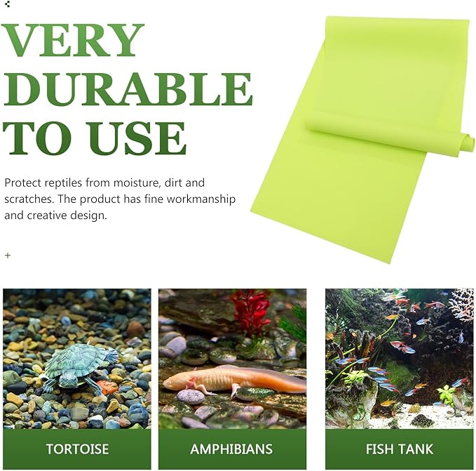 BESPORTBLE 2Pcs Reptile Mat Cuttable Washable Terrarium Bedding Pad for Bearded Dragon Leopard Gecko Snakes Reusable Non-Dusty Substrate Carpet for Tanks