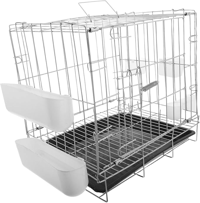 POPETPOP Parrot Portable Breeding Cage Removable Tray and Feeder for Pigeons Canaries Cockatiels and Lovebirds Easy to Clean and Transport