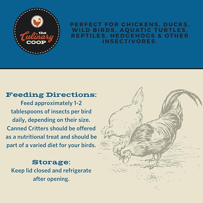 Fluker's Culinary Coop Canned Soldier Worms Chicken Treat, All Natural and Packed with Protein, 2.75 oz