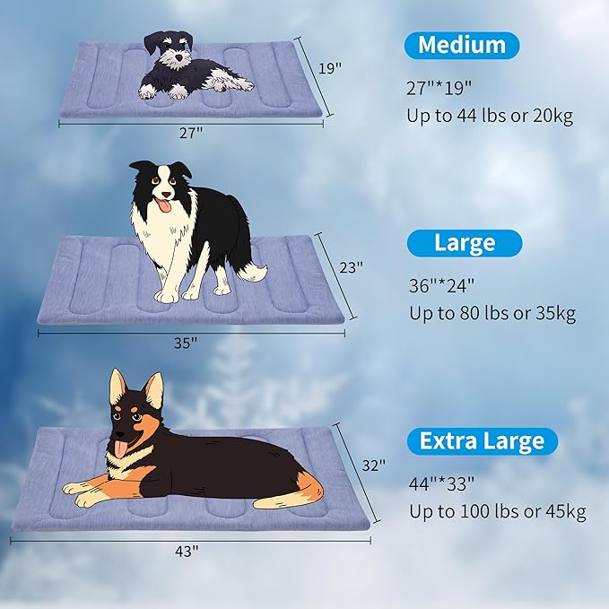 Cooling Mat for Large Dogs - Double-Sided Waterproof & Cool, Q-MAX>0.47, Portable Dog Cooling Mat for Summer. (XL (44''x32'')