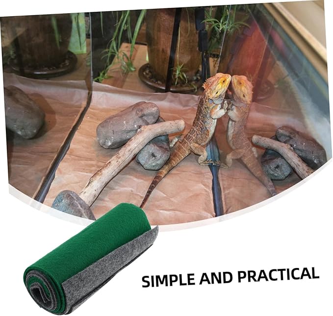 Hemoton 4pcs Reptile Carpet Mat for Terrarium Absorbent Lizard Bedding Substrate for Snakes Tortoises and Geckos Mats Quality for Comfort and Easy Cleanup