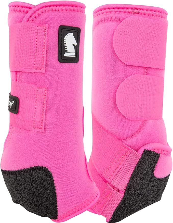 Classic Equine Legacy2 Support Boots, Hind (Hot Pink, Small)