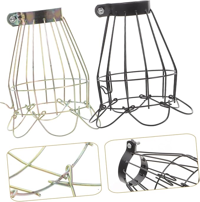 Yardwe 2pcs Reptile Heat Lamp Cover Mesh Shade Scalding for Turtles Snakes Lizards Easy Install for Reptile Tanks and Basking Areas