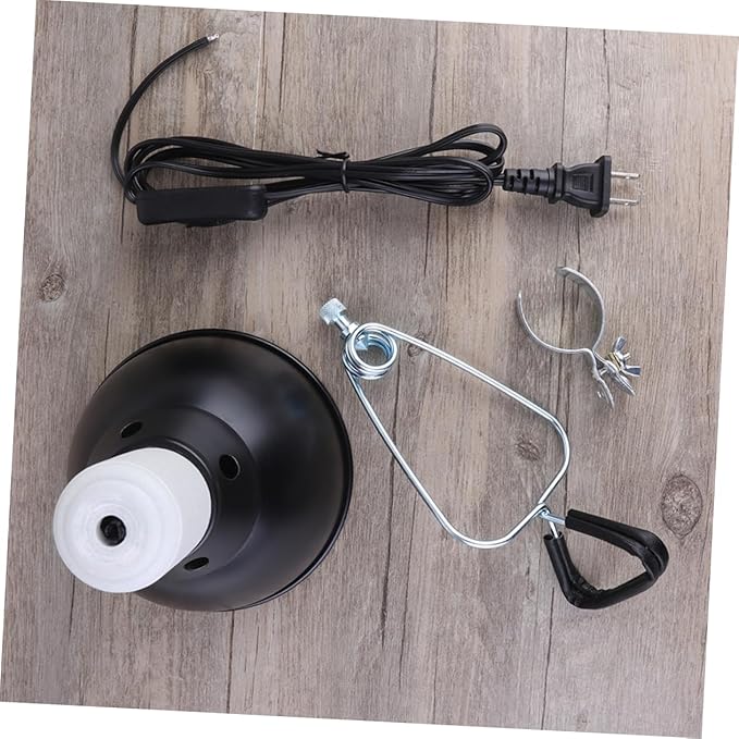 COLLBATH 110V Reptile Lamp Cover Fixture with Strong Clamp Lampshade for Turtle Lizard Gecko Angle Scald Explosion Compatible with Heating