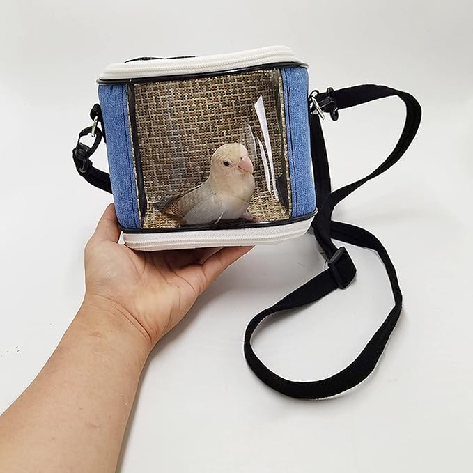 Flight Cage Bird Carrier Travel Cage Lightweight Bird Backpack Pet Bag for Small Birds or Habitat Bird Cage (Size : Large)