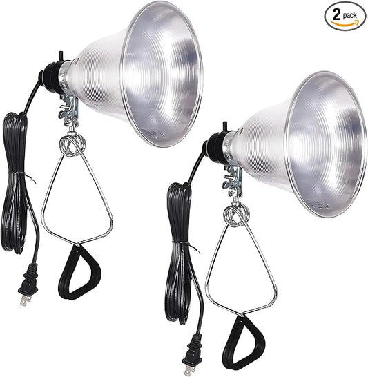 Simple Deluxe Clamp Lamp Light Socket with 5.5 Inch Aluminum Reflector, Suit for Max 60 Watt Lamp (No Bulb Included) with 18/2-Gauge 6 Feet Cord, 2 Pack,Silver