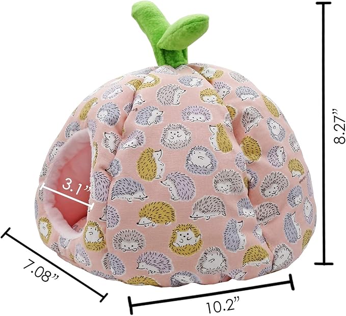 Handmade Sleeping Bag Pouch Hideout Cave Habitat for Hedgehog Guinea Pig Hamster Ferret Squirrel Small Animal Bed Nest House Cage Portable Big Cushion (Pink)